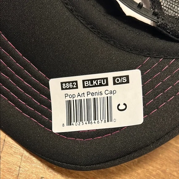 Andrew Christian Black and Pink Hat - Picture 2 of 3